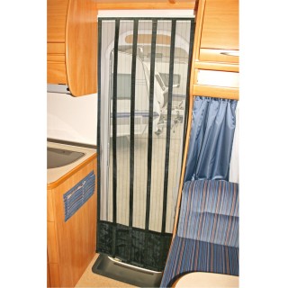 1 - Moustiquaire rayée Haba pour porte de camping-car caravane